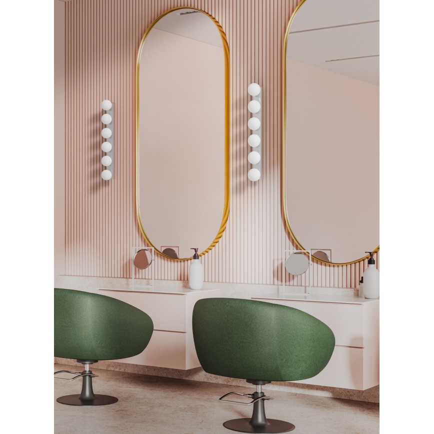 Open Design OR85693 - Badrumsvägglampa MERINO 6xG9/8W/230V 61 cm IP44 blankkrom