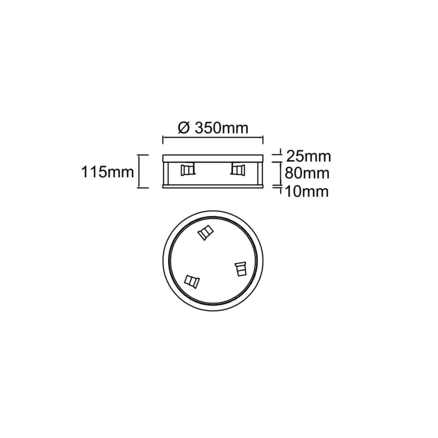 Open Design OR85778 - Taklampa SANDRO 3xE14/12W/230V Ø 35 cm mässing