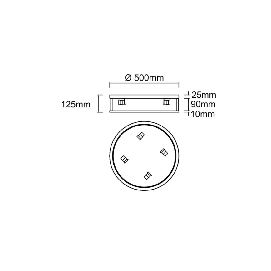 Open Design OR85808 - Taklampa SANDRO 4x E14/12W/230V Ø 50 cm blank krom