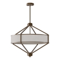 Open Design OR85846 - Taklampa på stång ZUNDO 4xE27/15W/230V brun/beige