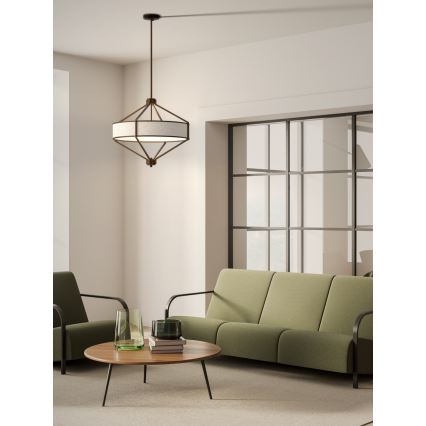 Open Design OR85846 - Taklampa på stång ZUNDO 4xE27/15W/230V brun/beige