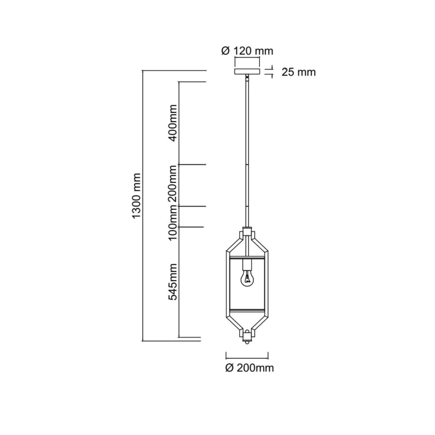 Open Design OR85860 - Taklampa på stång ZUNDO 1xE27/15W/230V mässing/vit