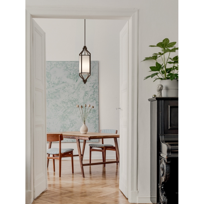 Open Design OR85877 - Takpendel på stång ZUNDO 1xE27/15W/230V brun/beige