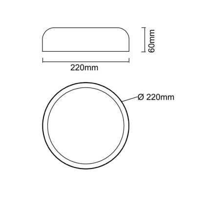 Open Design OR85921 - LED taklampa CEDRONE LED/14W/230V 3000/4500/6500K Ø 22 cm svart