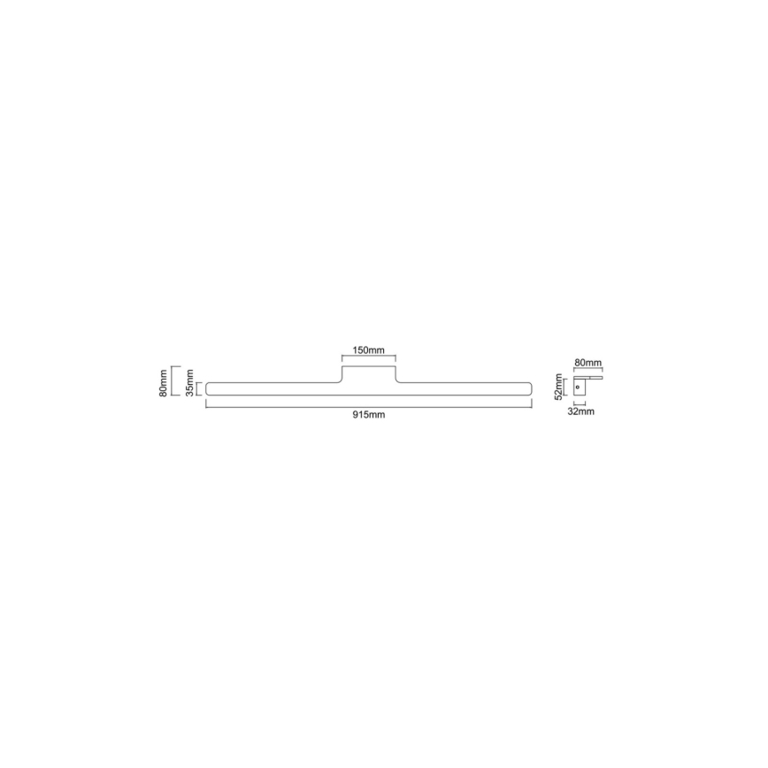 Open Design OR86157 - LUCE LED-spegelbelysning för badrum LED/12W/230V 3000/4500/6500K 91,5 cm IP44 blank krom