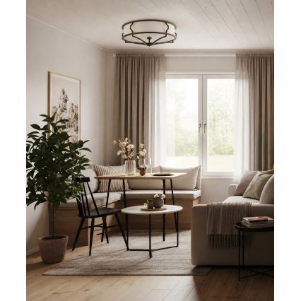 Open Design OR86607 - Taklampa STESSO 4xE27/12W/230V Ø 65 cm brun