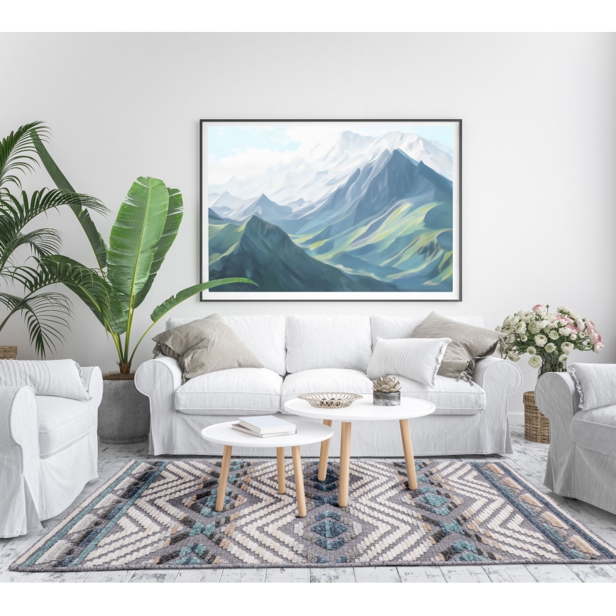 Orientalisk matta NEPAL 160x230 cm blå/grå/krämfärgad