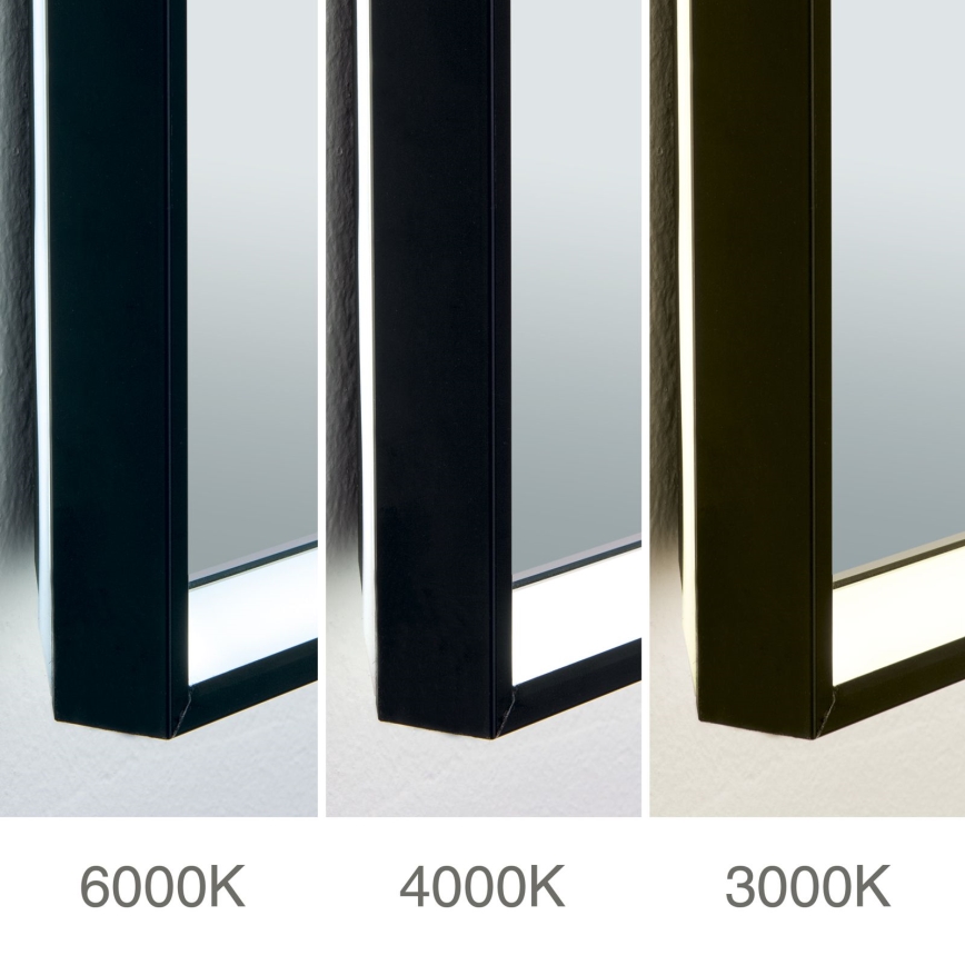 Uppvärmd LED-väggspegel för badrum med bakgrundsbelysning FRAME LED/48W/230V 3000/4000/6000K 60x45 cm IP44