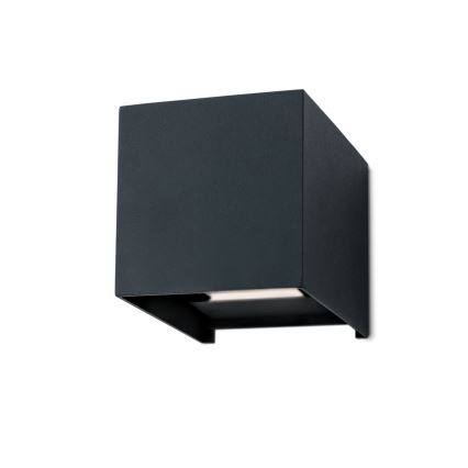 LED Utomhus Vägglampa CUBE 2xLED/3W/230V IP54 Antracit