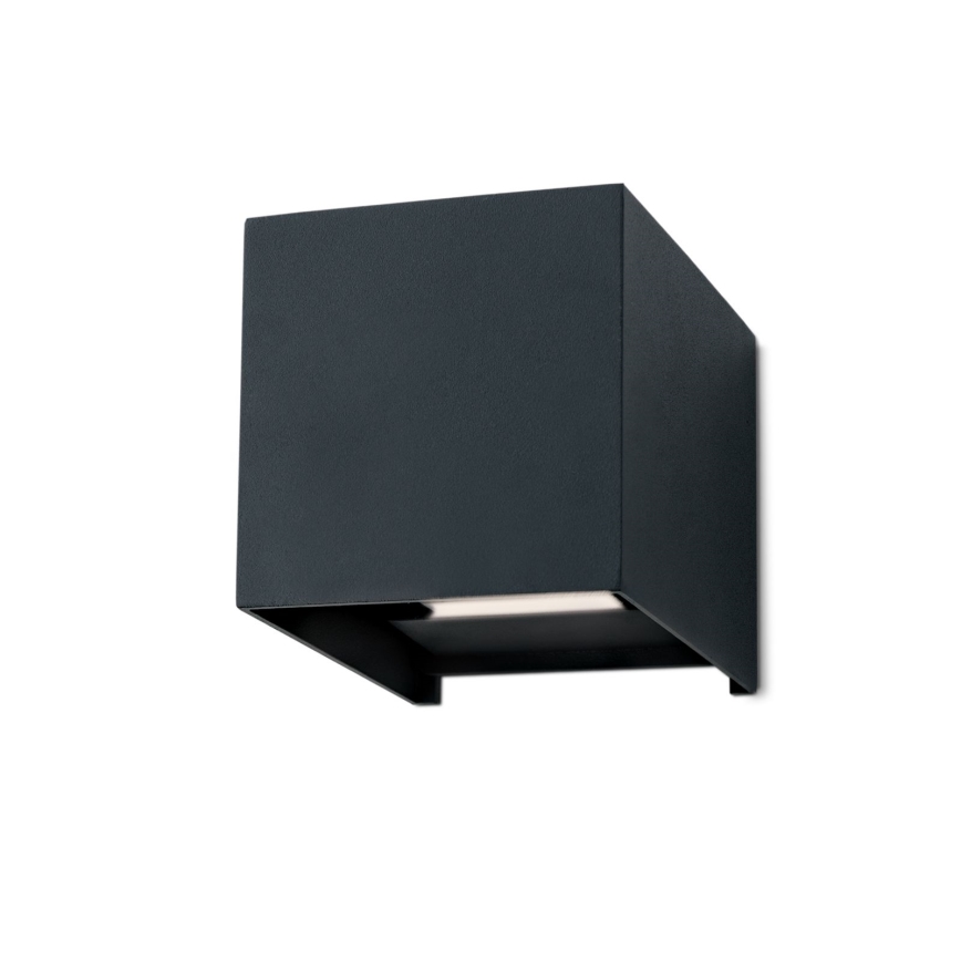 LED Utomhus Vägglampa CUBE 2xLED/3W/230V IP54 Antracit