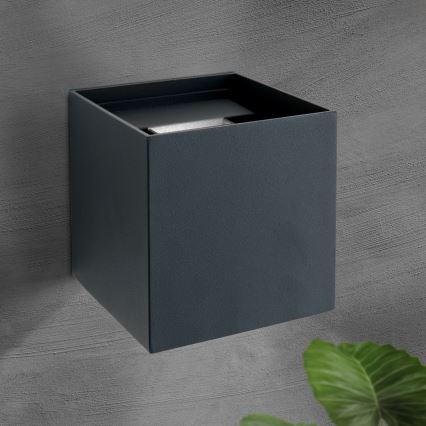 LED Utomhus Vägglampa CUBE 2xLED/3W/230V IP54 Antracit