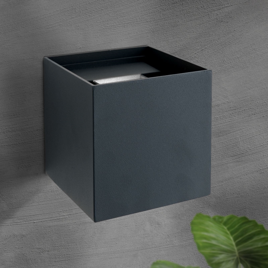 LED Utomhus Vägglampa CUBE 2xLED/3W/230V IP54 Antracit