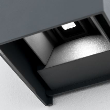 LED Utomhus Vägglampa CUBE 2xLED/3W/230V IP54 Antracit