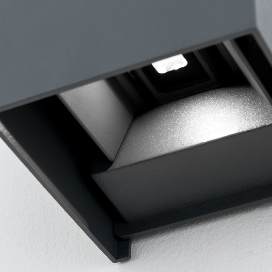 LED Utomhus Vägglampa CUBE 2xLED/3W/230V IP54 Antracit