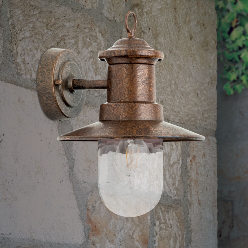 Vägglampa för utomhusbruk LEONIE 1xE27/60W/230V IP44 brons