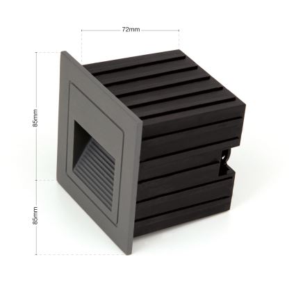 LED Infälld armatur LORO LED/2W/230V IP65 antracit