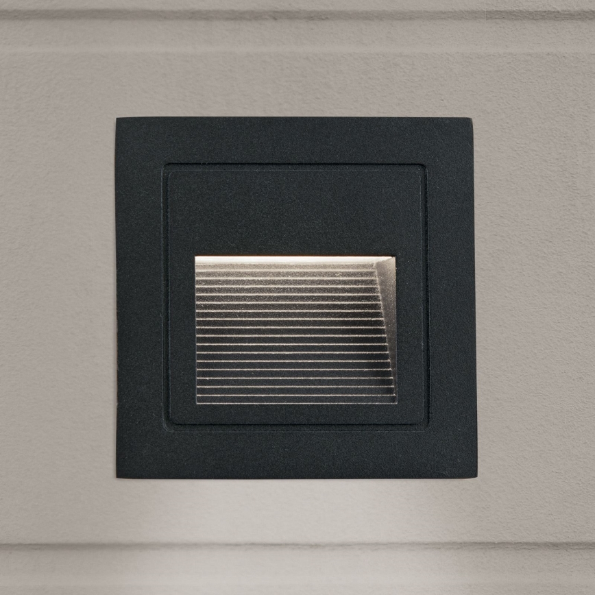 LED Inbyggnadsarmatur LORO LED/2W/230V IP65 svart