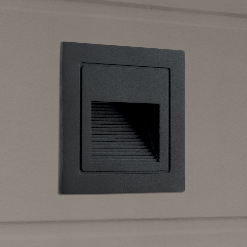 LED Inbyggnadsarmatur LORO LED/2W/230V IP65 svart