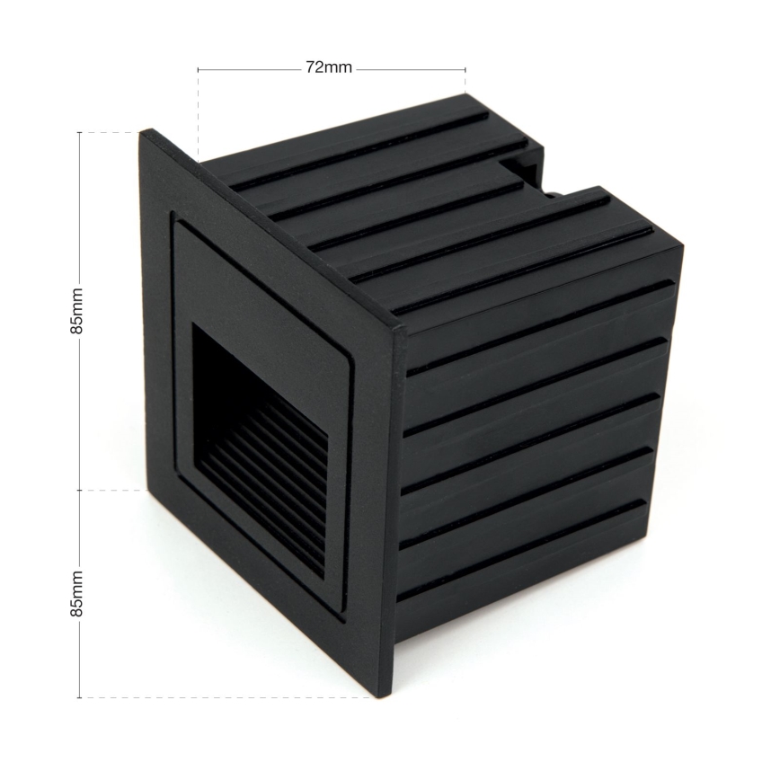 LED Inbyggnadsarmatur LORO LED/2W/230V IP65 svart