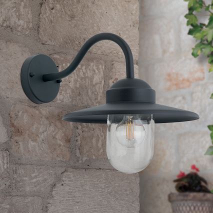 Utomhusvägglampa EDWARD 1xE27/60W/230V IP44 antracit