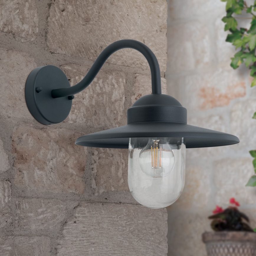 Utomhusvägglampa EDWARD 1xE27/60W/230V IP44 antracit