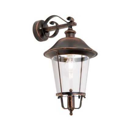 Vägglampa för utomhusbruk KENZO 1xE27/100W/230V IP44 brons/patina