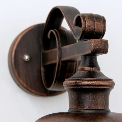 Vägglampa för utomhusbruk KENZO 1xE27/100W/230V IP44 brons/patina