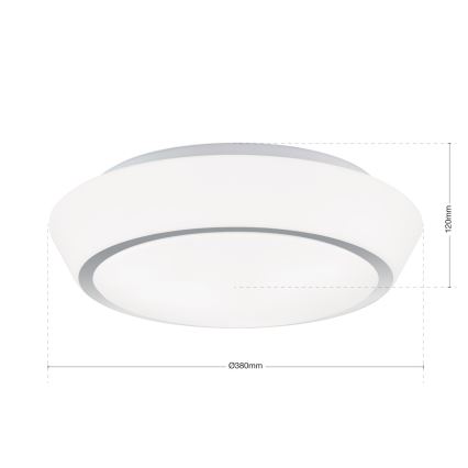 Badrumstaklampa TENA 3xE27/60W/230V Ø 38 cm IP44 vit