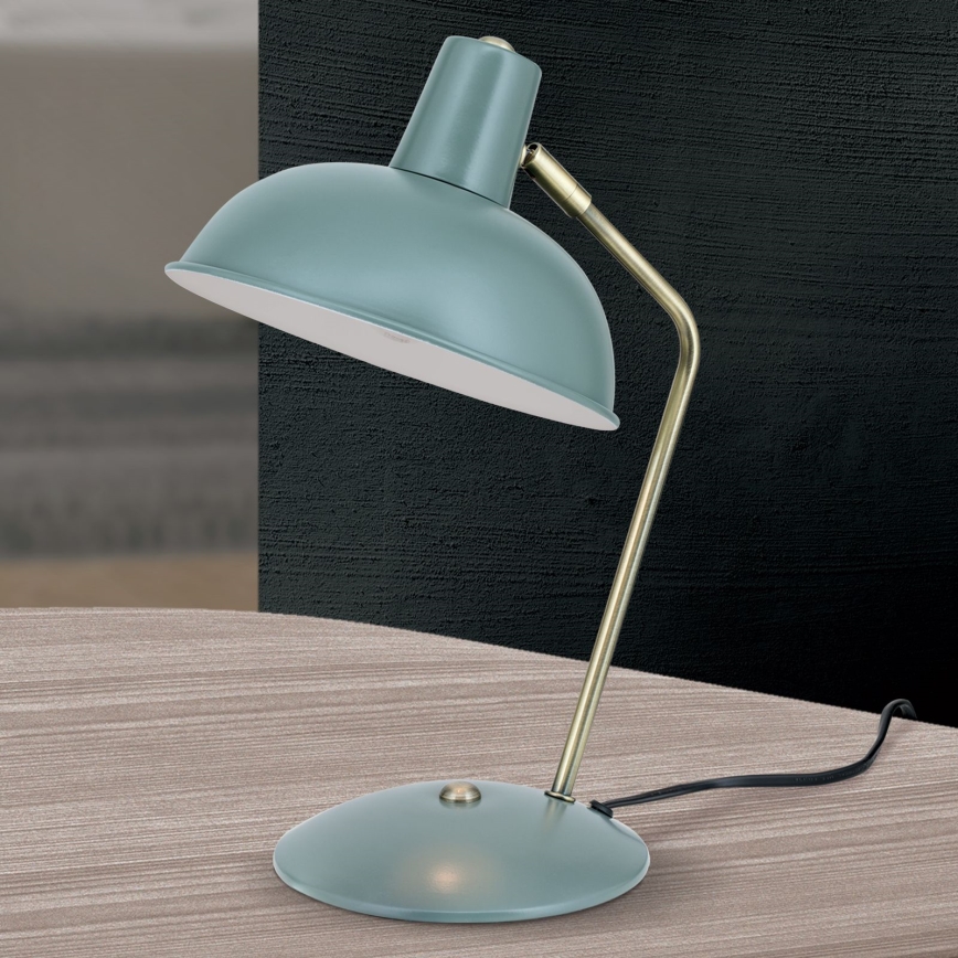 Bordslampa FEDRA 1xE14/40W/230V mintgrön/mässing