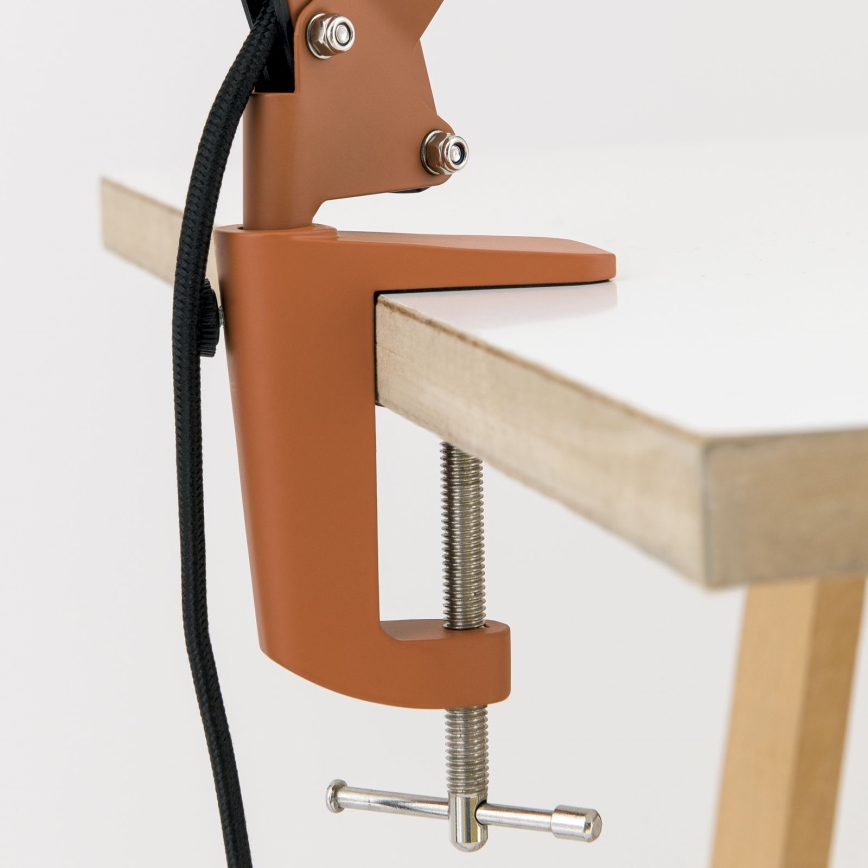 Bordslampa med klämma GILI 1xE27/40W/230V tegelröd