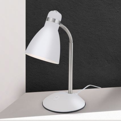 Bordslampa SCHOOL 1xE27/40W/230V vit/matt krom