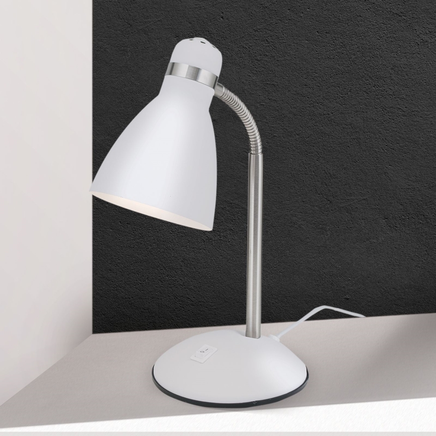 Bordslampa SCHOOL 1xE27/40W/230V vit/matt krom