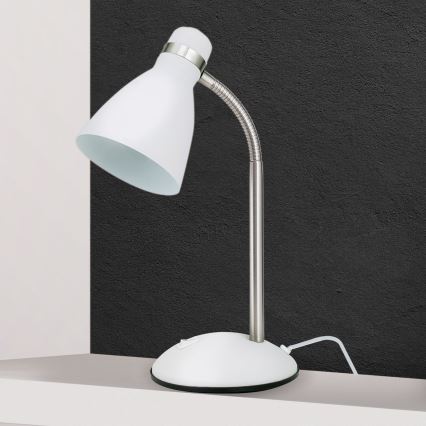 Bordslampa SCHOOL 1xE27/40W/230V vit/matt krom