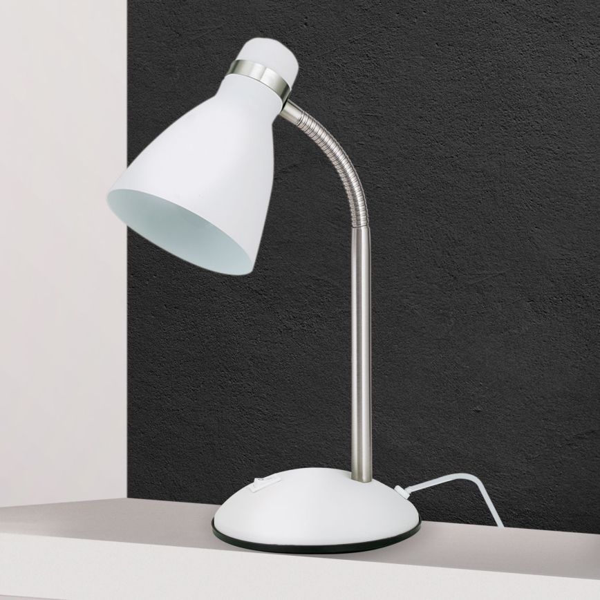 Bordslampa SCHOOL 1xE27/40W/230V vit/matt krom