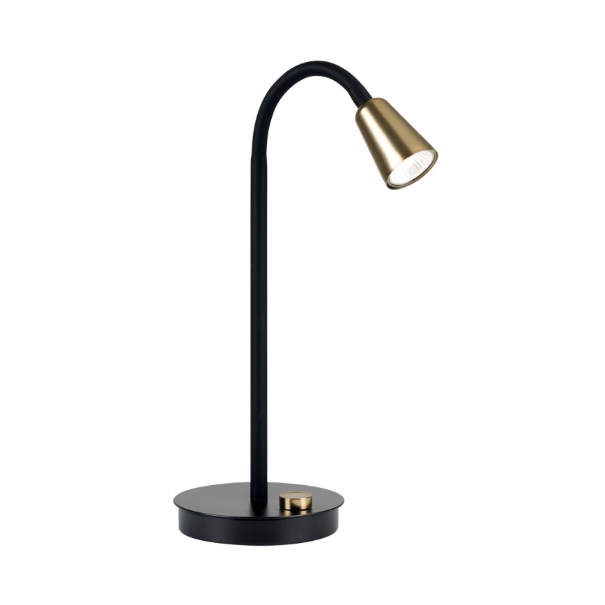 Dimbar flexibel bordslampa DOTTY 1xGU10/10W/230V svart/mässing