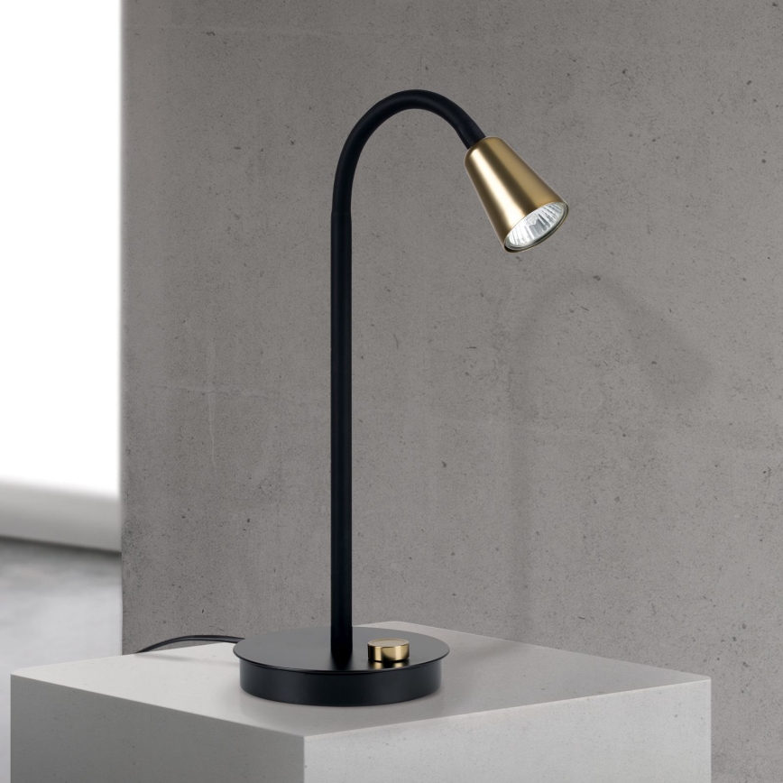 Dimbar flexibel bordslampa DOTTY 1xGU10/10W/230V svart/mässing