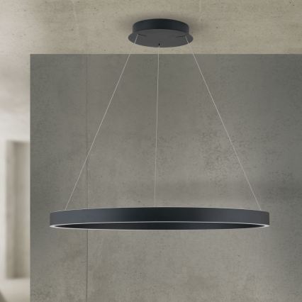 Dimbara LED-pendellampa på kabel KOLK LED/80W/230V 2700/3000/4000K Ø 80 cm svart