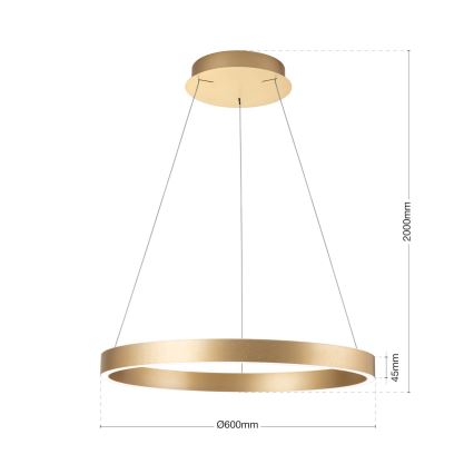 LED dimbar pendellampa med vajer KOLK LED/60W/230V 2700/3000/4000K Ø 60 cm guld