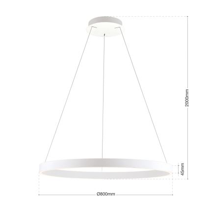 LED dimbar pendellampa på kabel KOLK LED/80W/230V 2700/3000/4000K Ø 80 cm vit