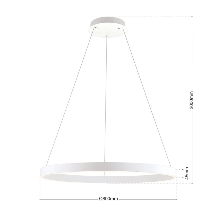 LED dimbar pendellampa på kabel KOLK LED/80W/230V 2700/3000/4000K Ø 80 cm vit