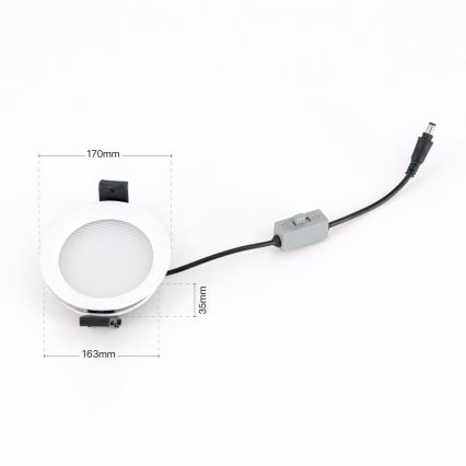 Dimbart infällt badrumsarmatur OFFICE LED/25W/230V 3000/4000/6000K Ø17 cm UGR19 IP44 vit