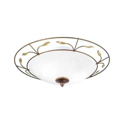 Taklampa LUCA 2xE14/40W/230V diameter 40 cm brons/patina