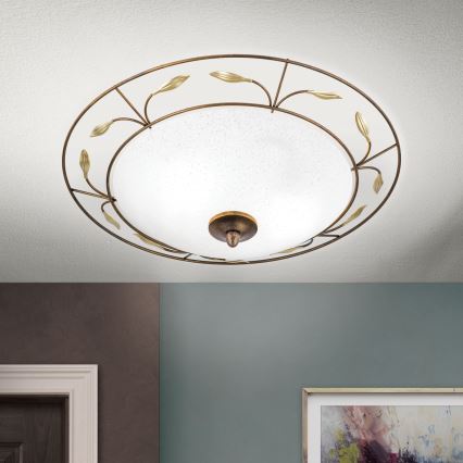 Taklampa LUCA 2xE14/40W/230V diameter 40 cm brons/patina