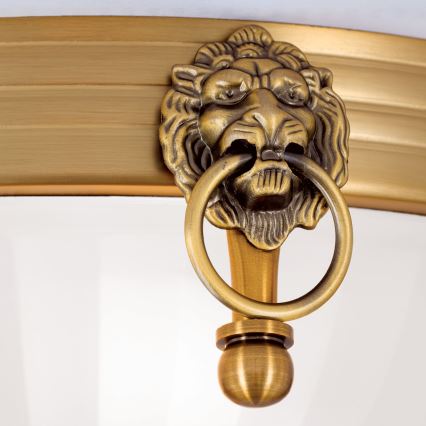 Taklampa ROCCA 2xE27/60W/230V diameter 31 cm brons/vit