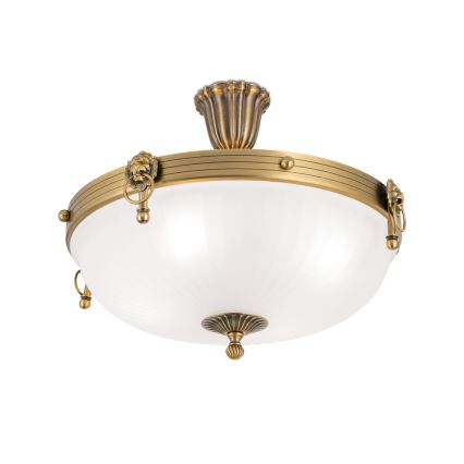 Ytmonterad ljuskrona ROCCA 4xE27/60W/230V diameter 43 cm brons/vit