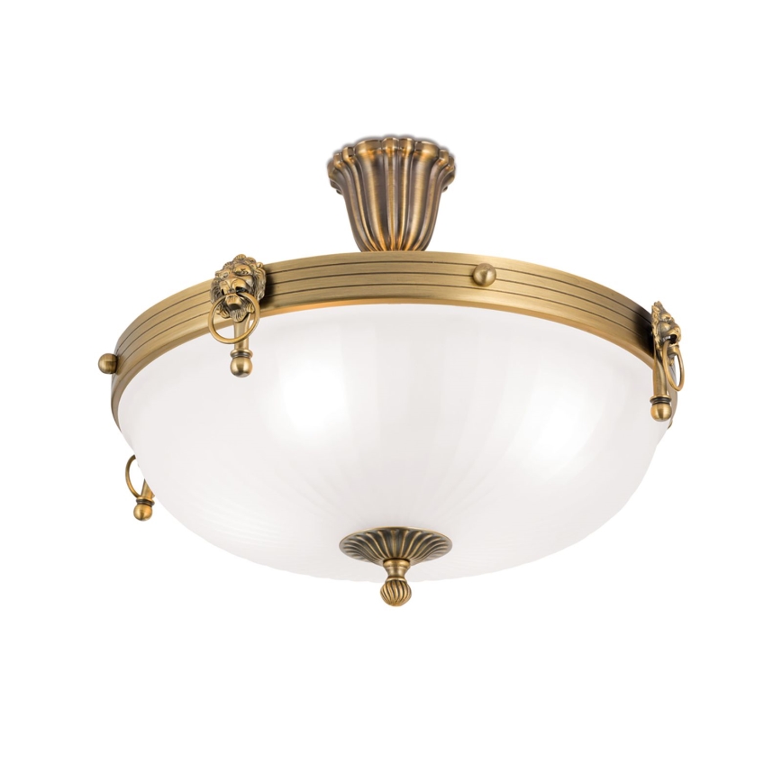 Ytmonterad ljuskrona ROCCA 4xE27/60W/230V diameter 43 cm brons/vit