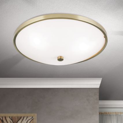 Taklampa AIDA 3xE27/60W/230V diameter 40 cm mässing