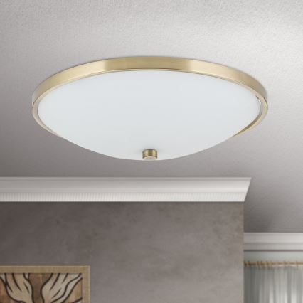 Taklampa AIDA 3xE27/60W/230V diameter 40 cm mässing