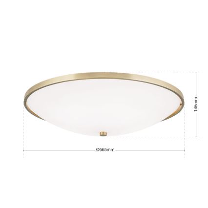Taklampa AIDA 5xE27/60W/230V diameter 56,5 cm mässing