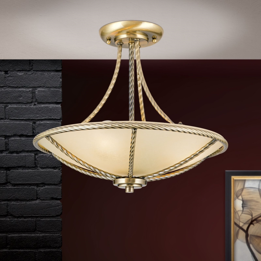 Pendelkrona MAURO 3xE27/60W/230V diameter 42 cm brons